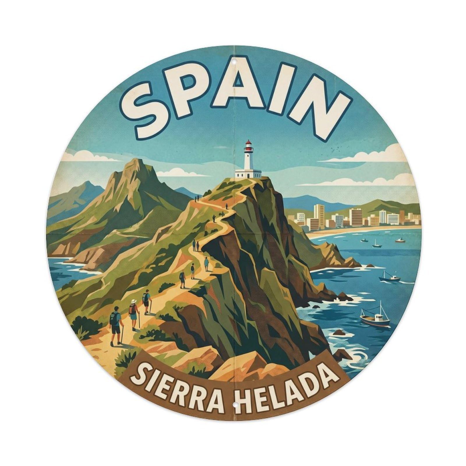 Benidorm Sierra Helada Spain Landmark Travel Metal Tin Sign