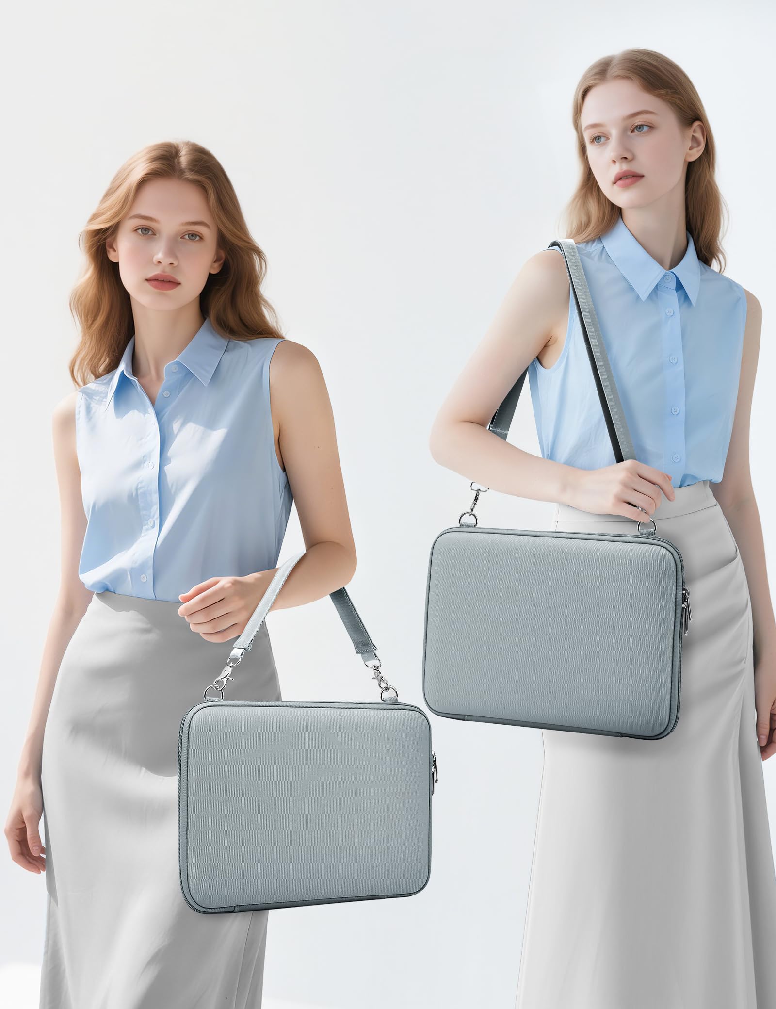 HYZUO 17-17,3 Pollici Custodia Rigida Portatile Borsa, Blu Cenere