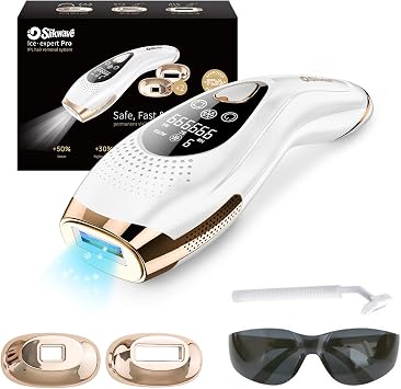 Laser Hair Removal IPL Device with 6 C Ice Cooling, At Home Hair Removal for Women & Men, 999,900 Flashes, 9 Energy Levels, Auto & Manual Modes for Face, Body & Bikini Line Silver