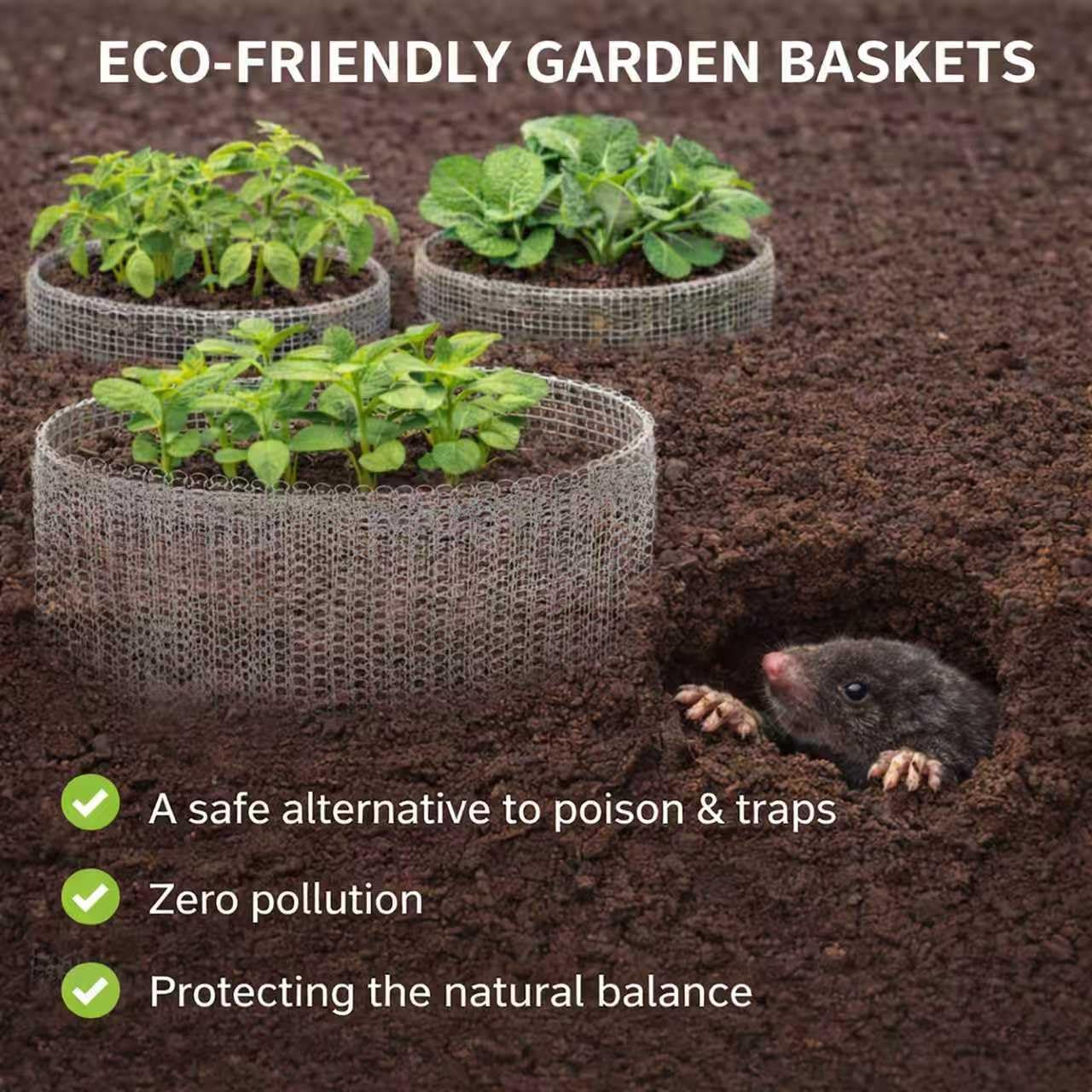 12 -Pack 1 Gallon Gopher Vole Wire Baskets, Plant Root Protector for Pests Repellent, Anti Gopher Baskets image 4