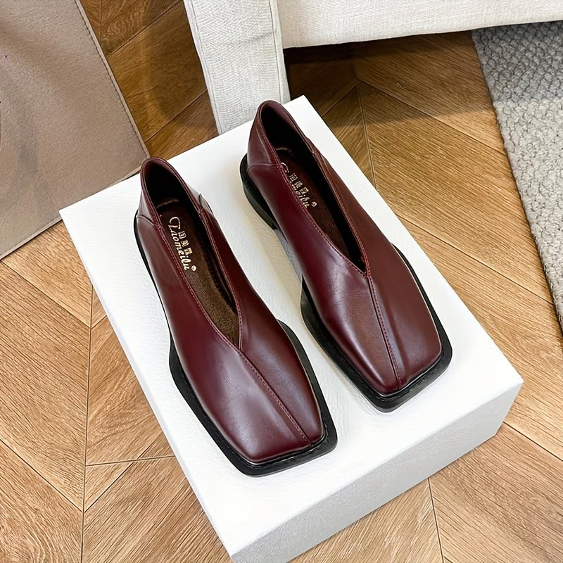 Ladies' Lightweight, Square-Toed, Large-Sized Casual Shoes with Insoles are Suitable for Elegant, Casual and Comfortable use in Offices, on Trips and at Weddings.2