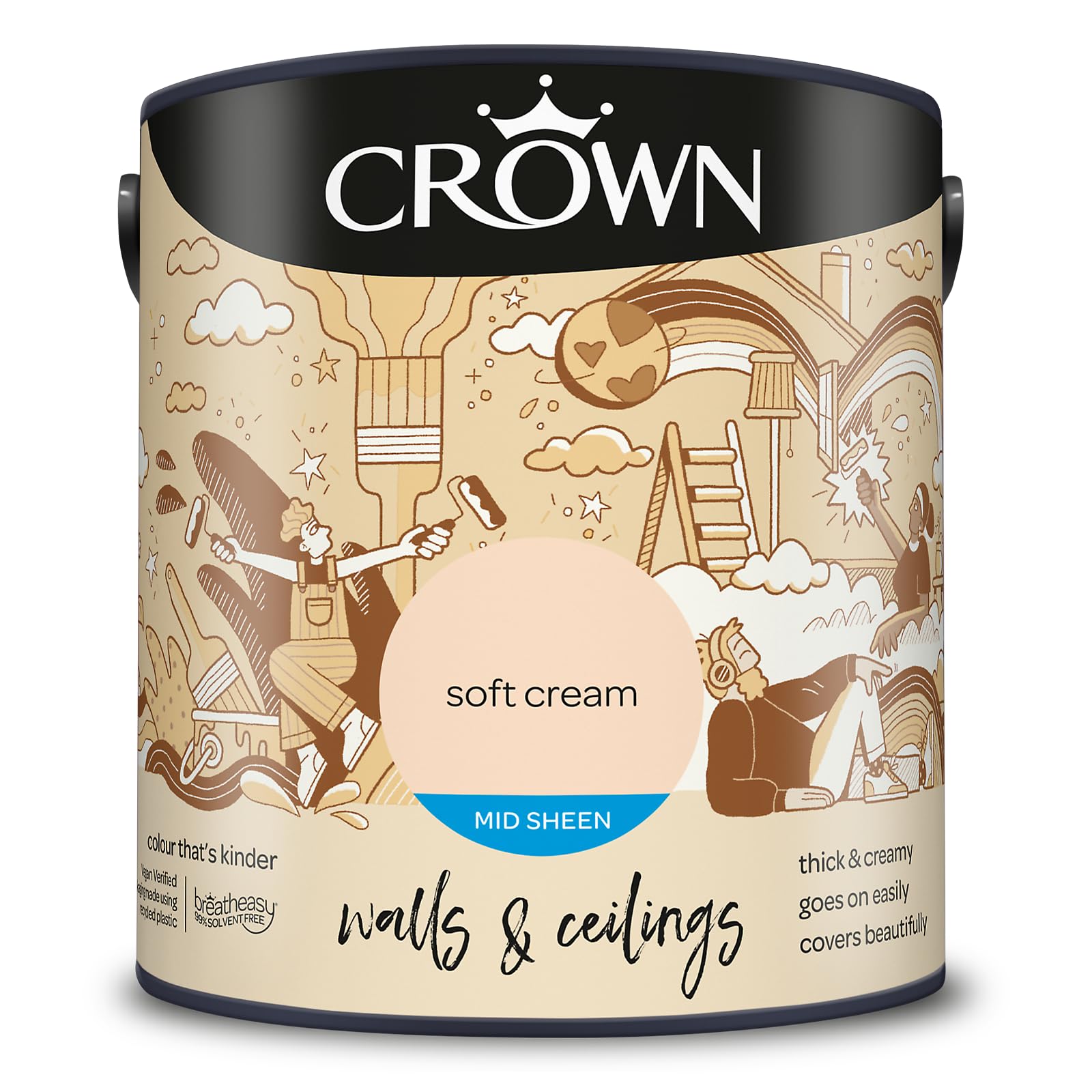 Soft Cream 2.5L Walls & Ceilings Mid Sheen Emulsion