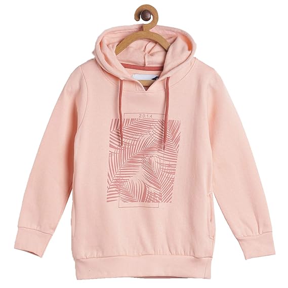 Tales and Stories Boys Peach Cotton Poly Printed Sweatshirt-390608
