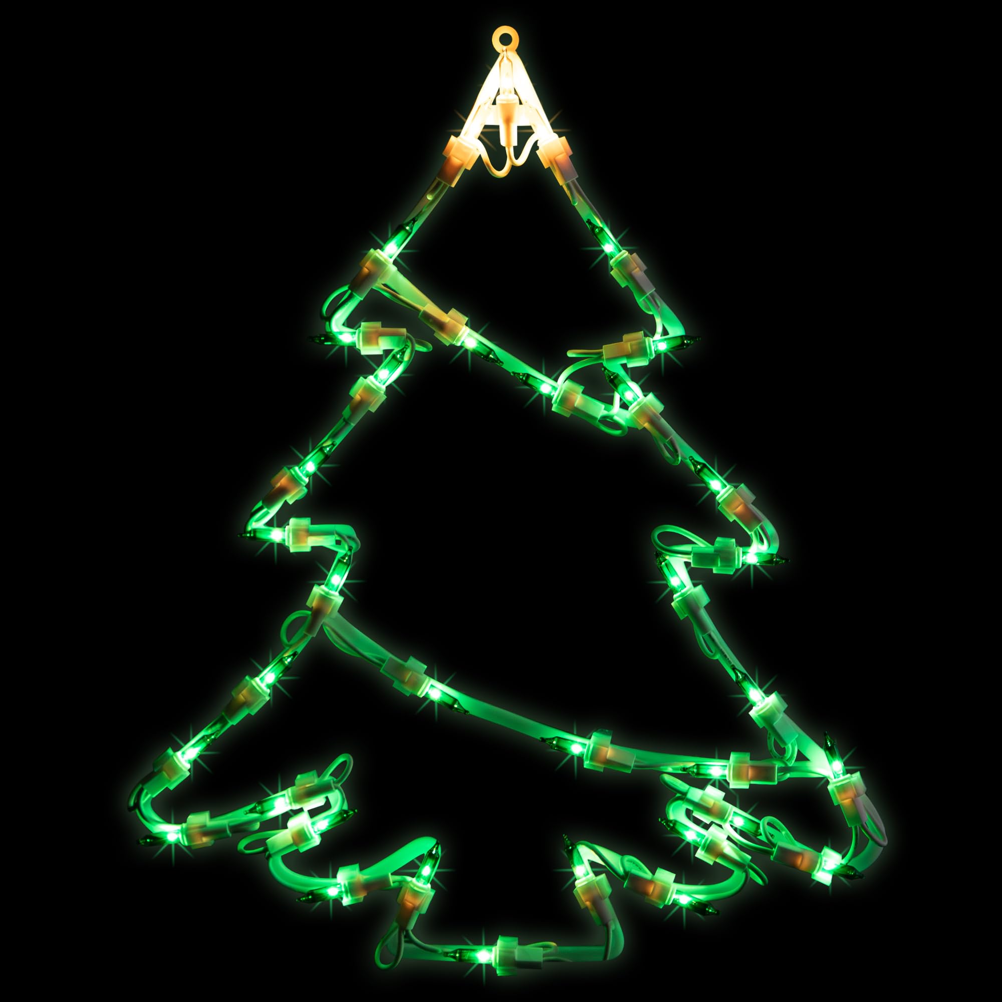 Lighted Christmas Tree Window Silhouette Decoration - 15