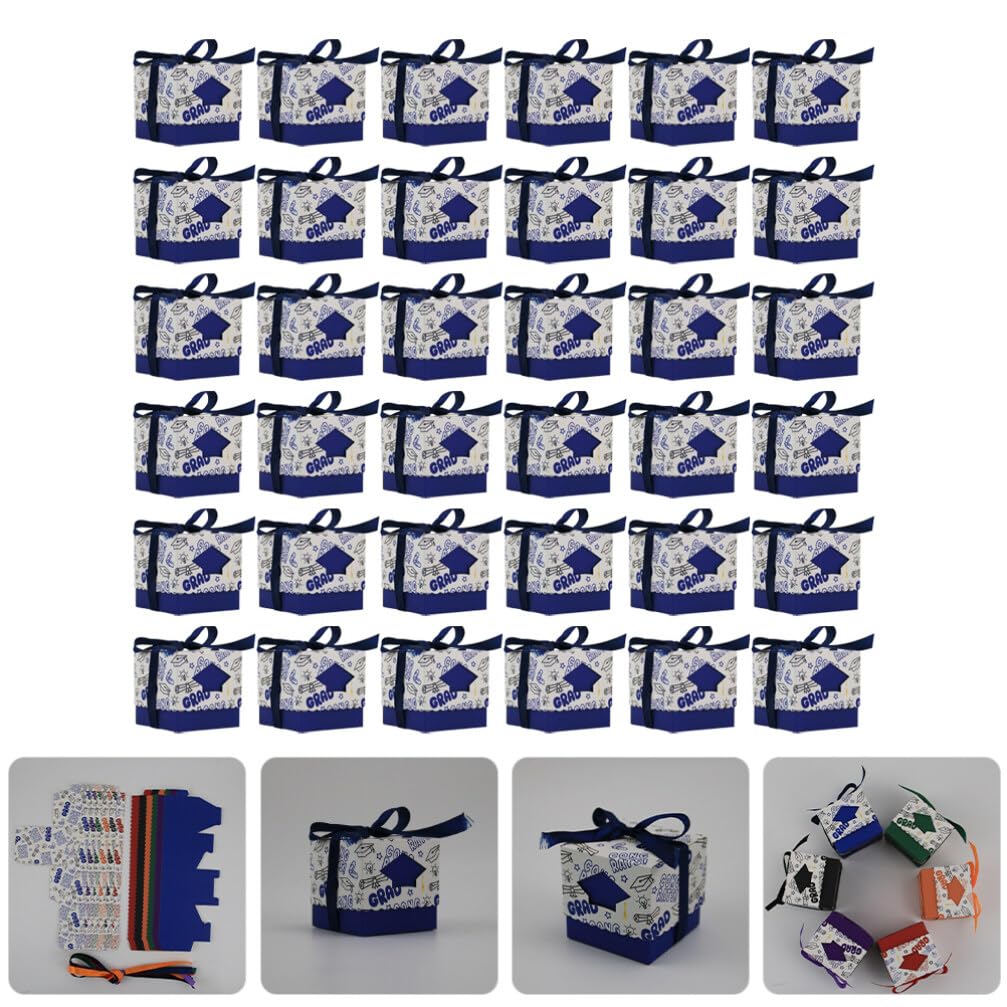 HOLIDYOYO 50stücke Süßigkeitenboxen Für Abschlussfeiern Graduation Candy Boxes Blau Für Festliche Anlässe Robust Und Dekorativ Für Ihre Party