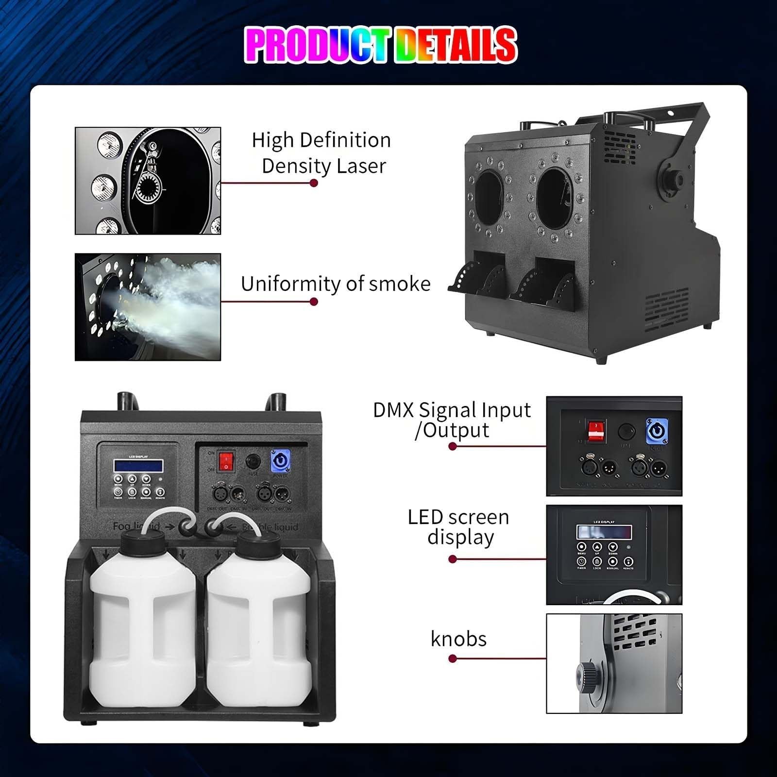 Macchina Per Bolle Di Fumo Con Telecomando, Macchina Per Bolle Di Nebbia 3 In 1 Con Luci A Led Per Matrimoni, Feste Con Dj Ed Effetti Scenici
