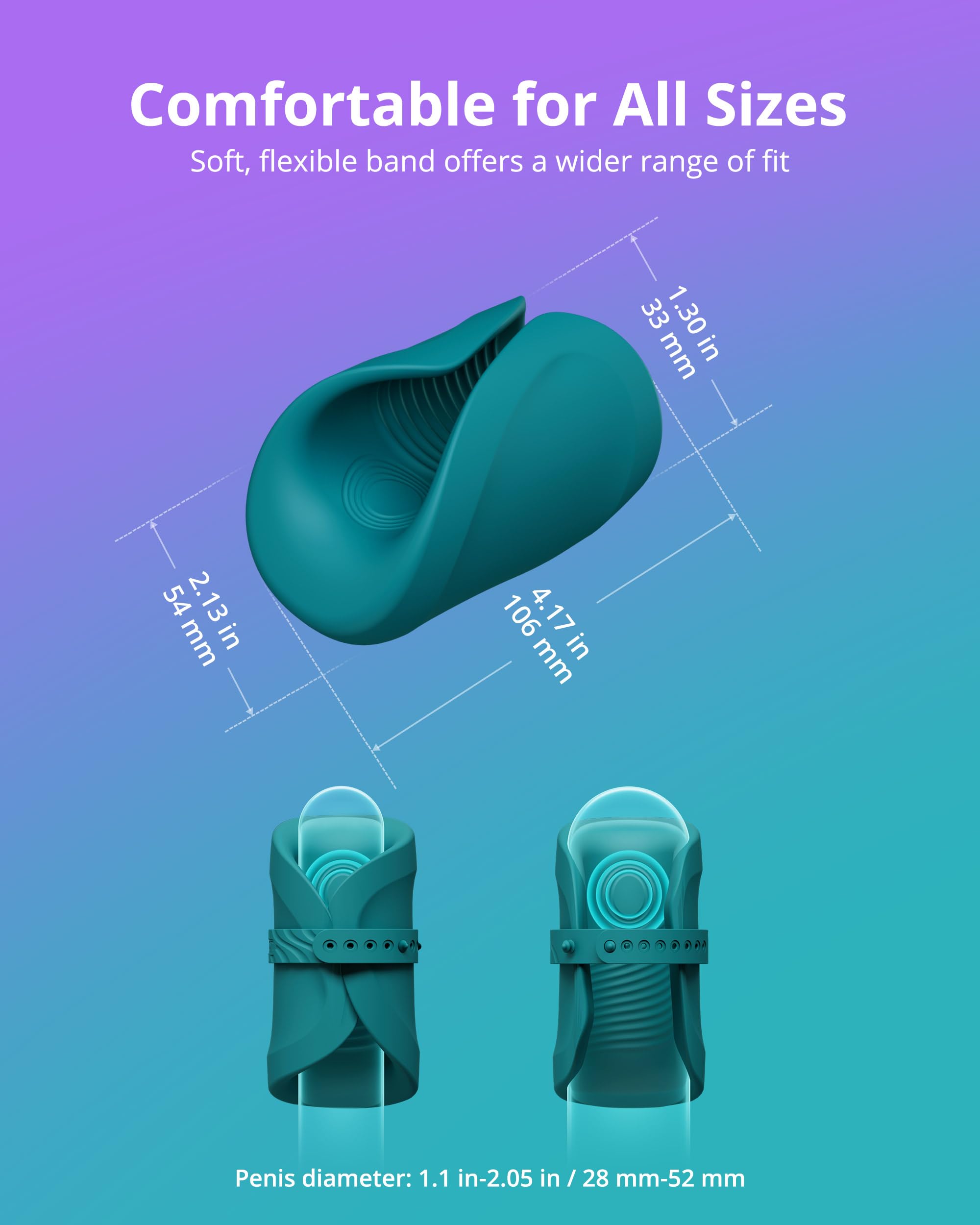 LOVENSE Gush 2 Automatic Male Masturbator Stroker, Vibrating & Oscillating Adult Sex Toys & Games with Endurance Training App Remote Control Penis Vibrator Massager Cock Ring, with Adjustable Buckles
