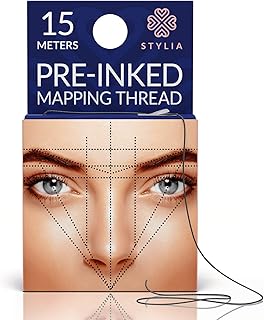 Microblading Supplies Pre-Inked Eyebrow Mapping String – 15 Meters - Ultra-Thin, Mess-Free Thread, Create a Crisp, Spot-on Brow Map Every Time – Hypoallergenic, Cosmetic Grade For Permanent Makeup