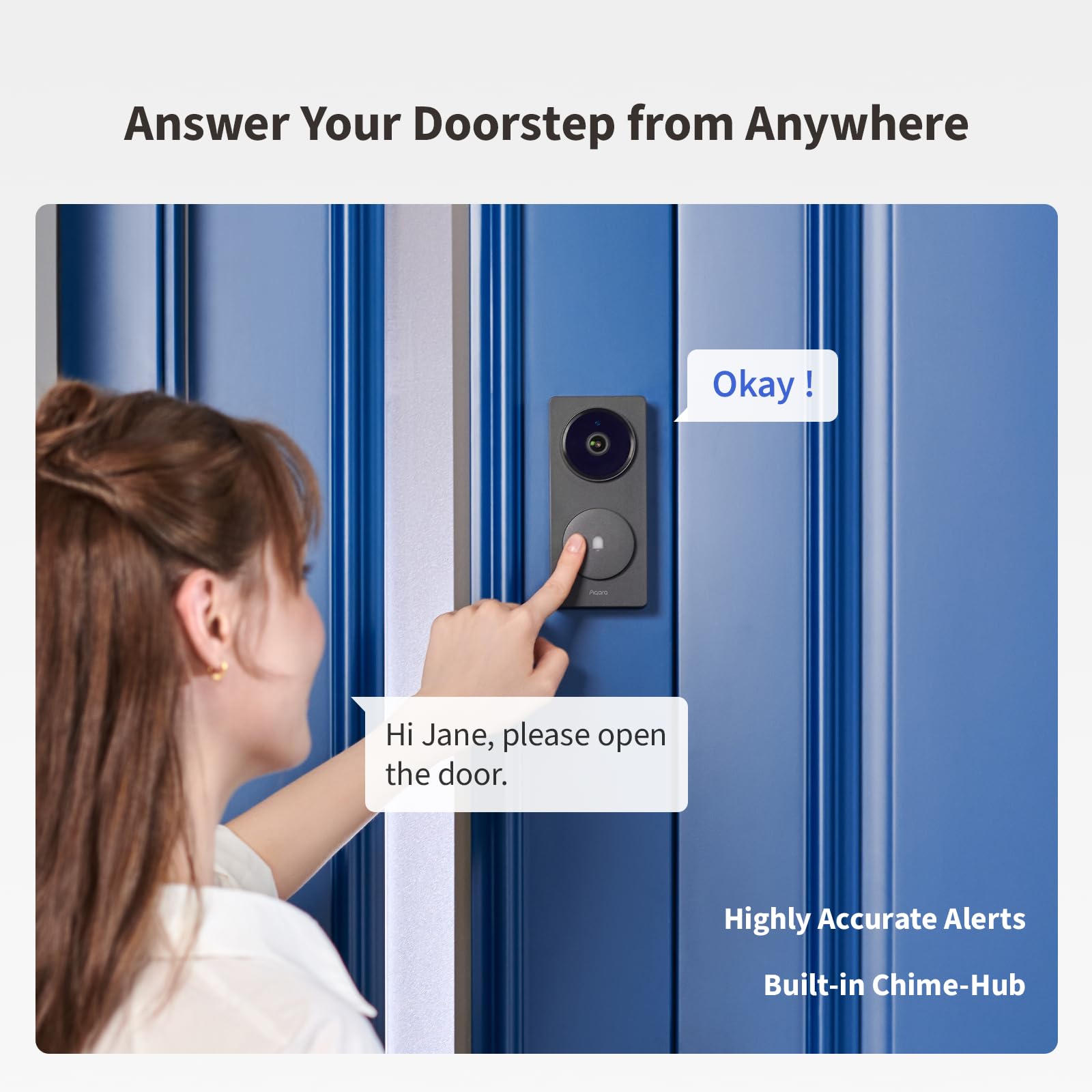 Aqara Smart Doorbell Camera G410 with Chime, 2K, HomeKit Secure Video, 2-Way Audio, Built-in Matter Hub, Wireless/Wired - Image 3