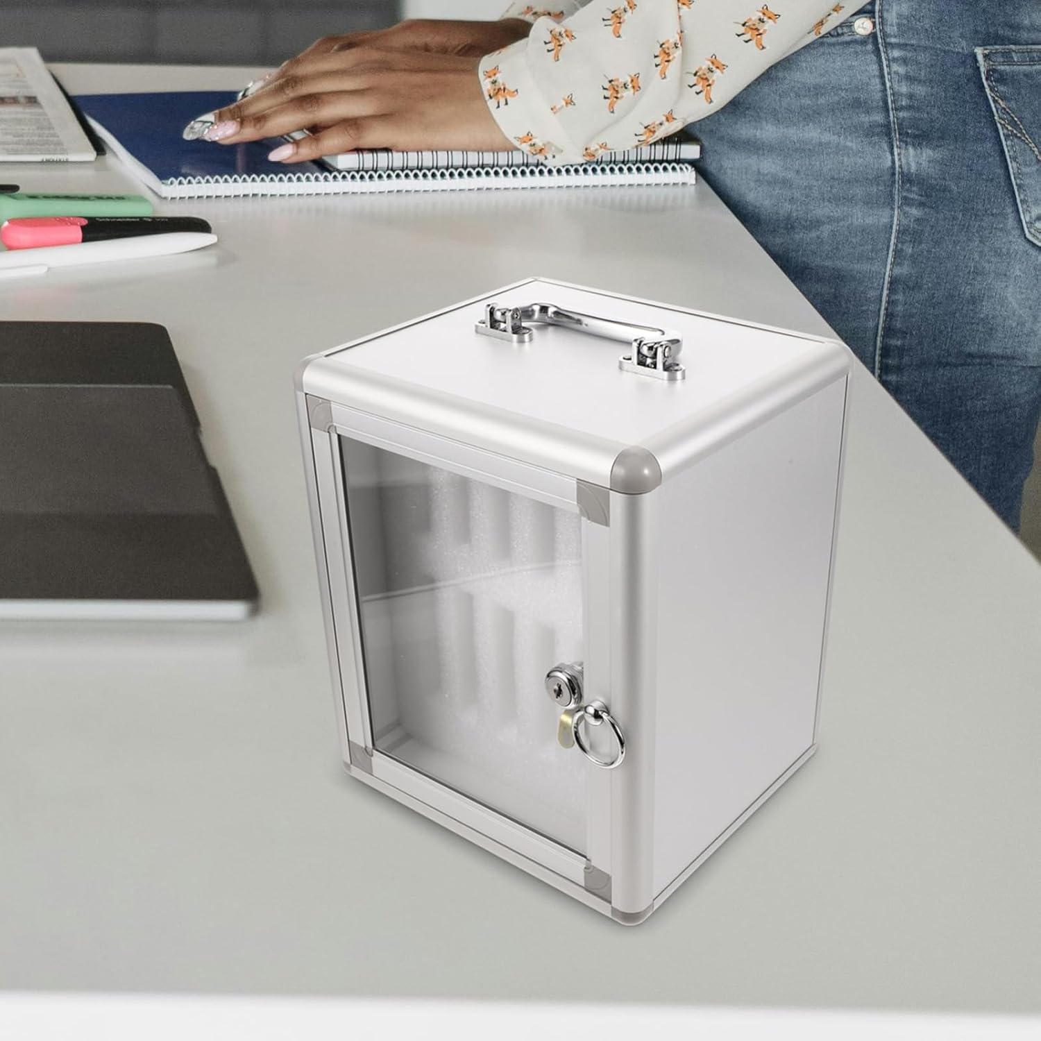 Garneck Cell Phone Locker with Key Lock Mobile Phone Storage Cabinet for Schools and Offices for Safe Storage