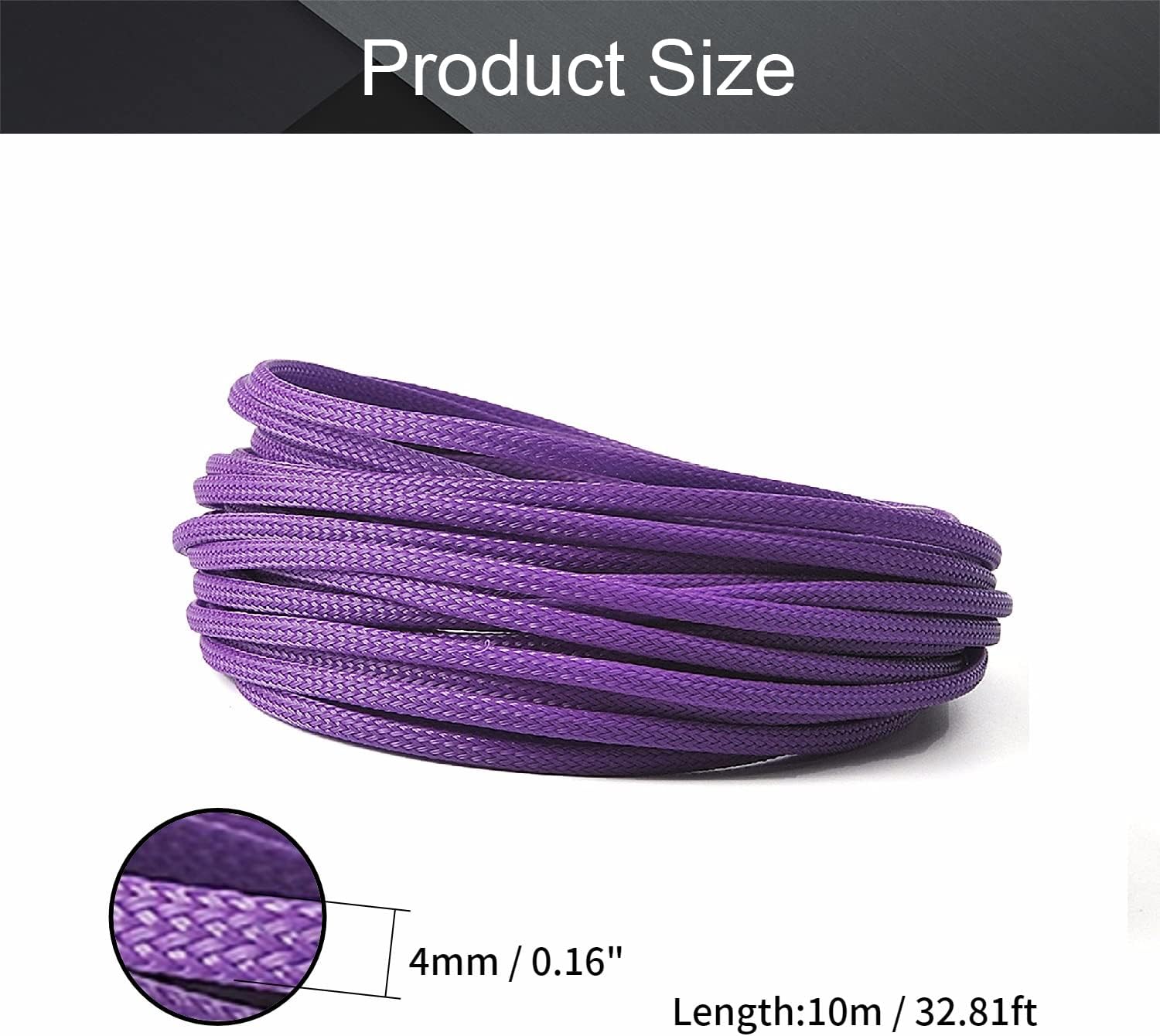 Othmro 10m/32.8ft PET Expandable Braid Cable Sleeving Flexible Wire Mesh Sleeve Purple : Electronics