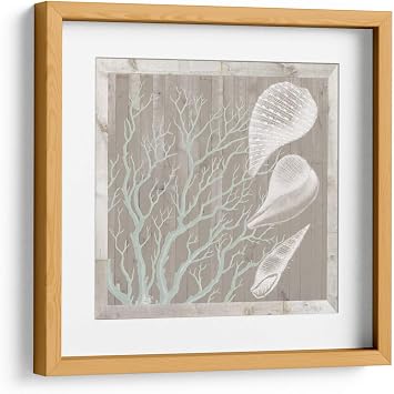 Canvas Lab | Seaboard II by Jarman Fagalde | 15 x 15 in | Fine Art Framed Print, Frame Color Natural, With Mat | Coastal, Nature, Tropical | Wall Decor for Bedroom, Living Room or Office