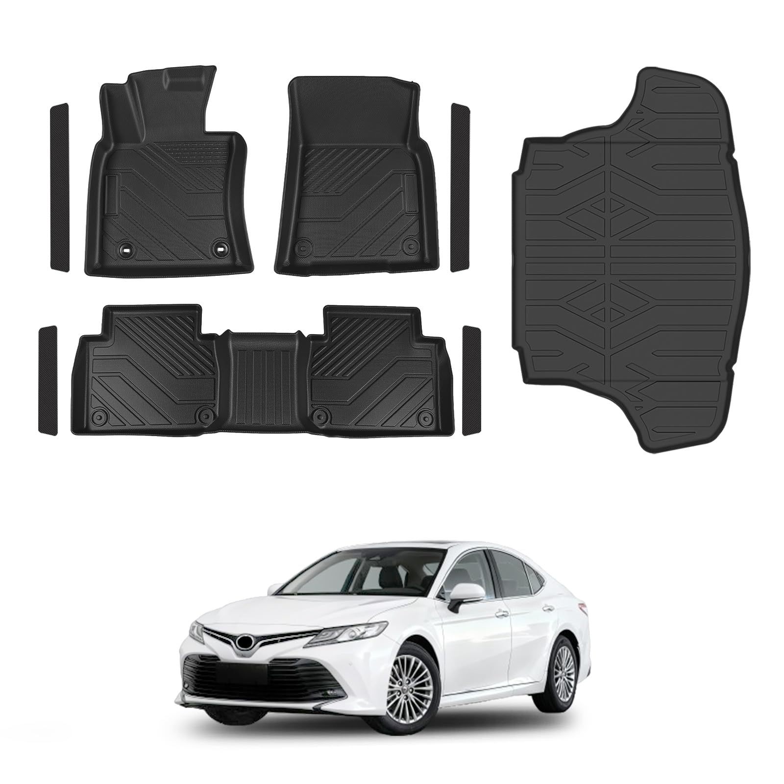 Car Floor Mats for Toyota Camry 2018-2024 Not for Hybrid TPE All Weather Protection Floor Liners Custom Fit
