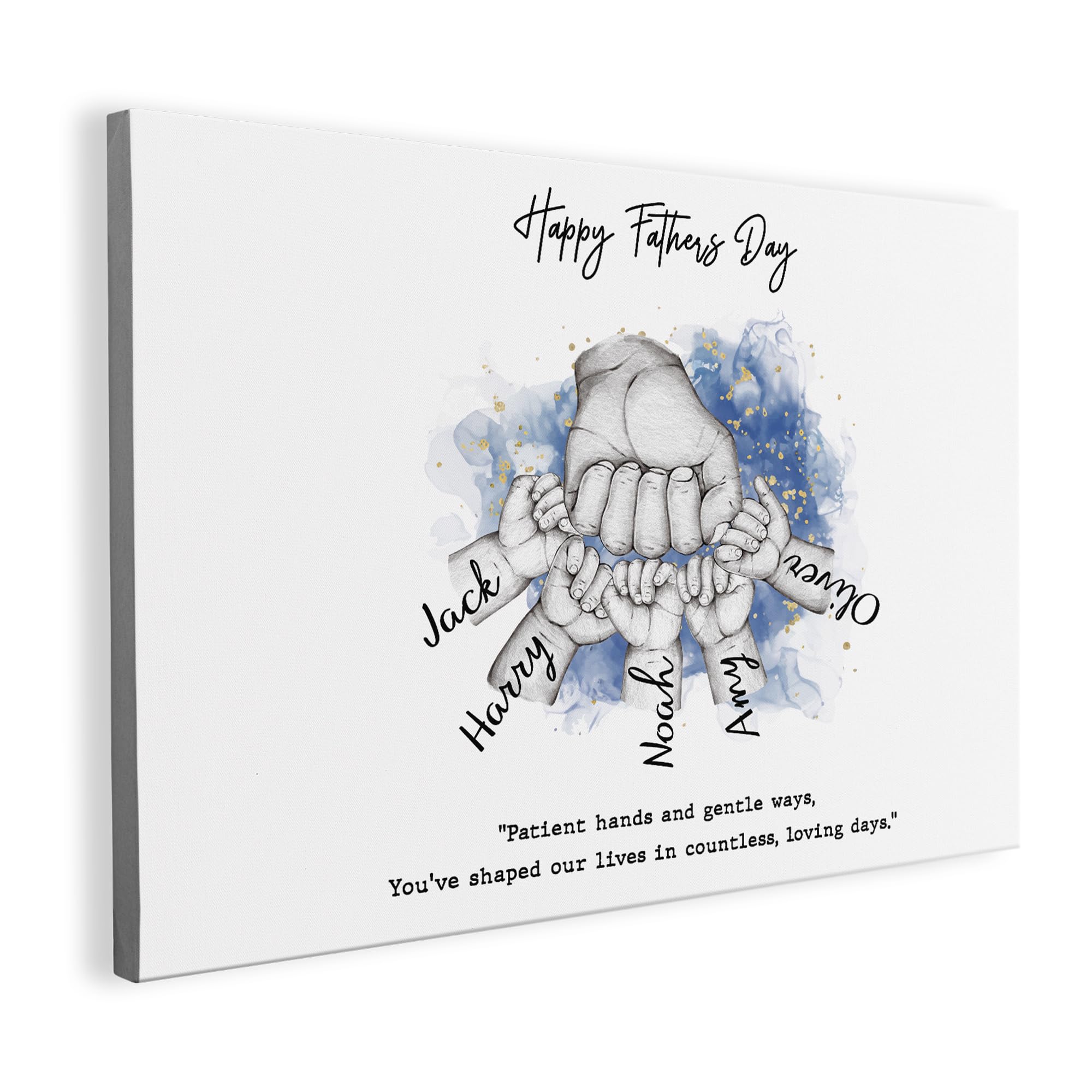 Print Maniacs Personalised Father's Day Canvas for Dad from Daughter, Son - Father's Day Photo Frame - Dad Gifts for Fathers Day, Birthday - Customised Fathers Day Gift with Kids Photo