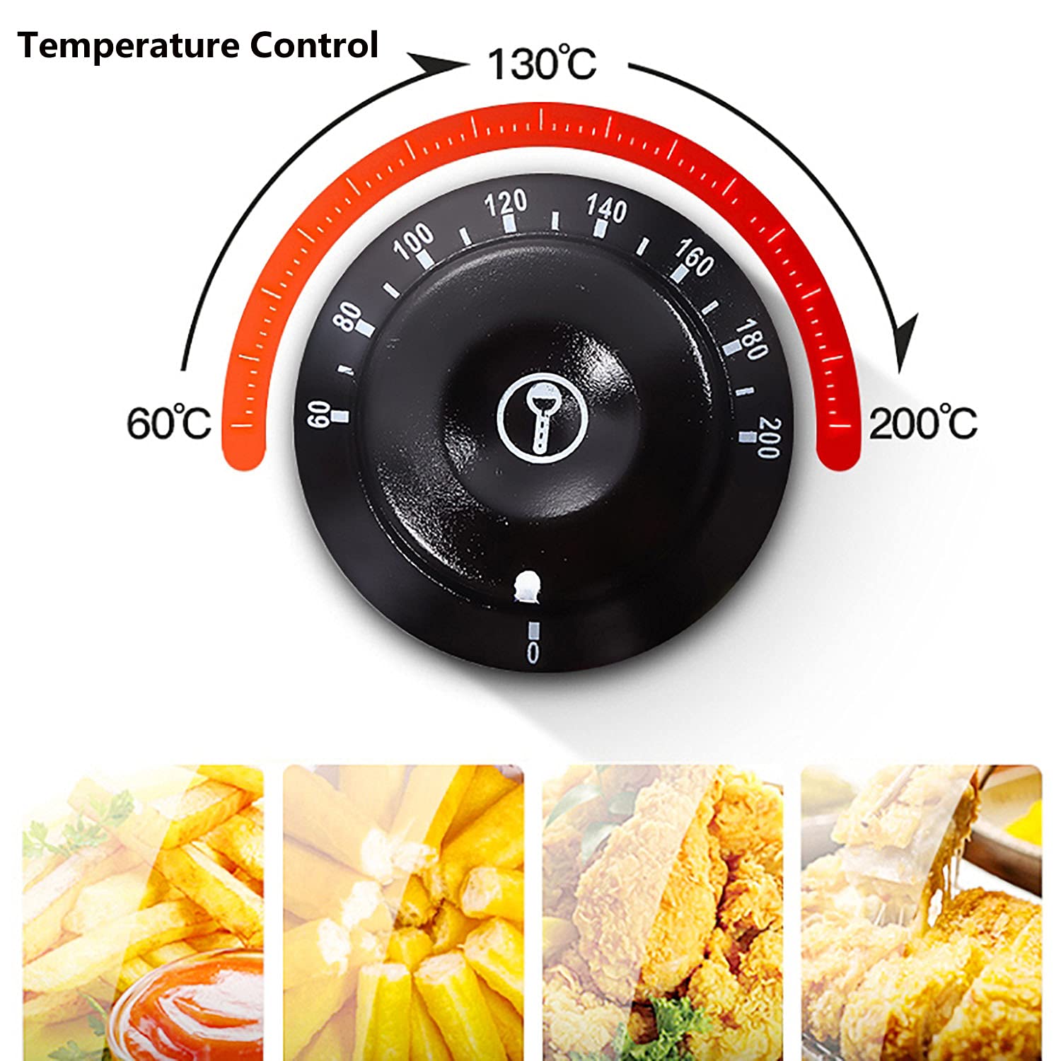 Freidora eléctrica de Acero Inoxidable de 6 l, Control de Temperatura Ajustable, freidora Comercial Resistente con Cesta, para Cocina casera y Restaurante.,