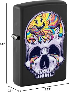 Zippo Skull Moon Design Black Matte Pocket Lighter