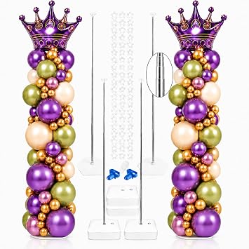 JOYYPOP 4 Pack Balloon Stands for Floor Adjustable Balloon Column Stand Kit