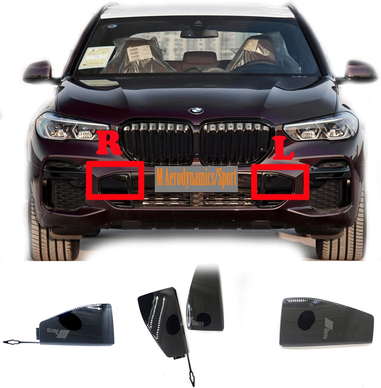 Front Tow Cover for 19-22 BMW X5 Series G05 Fit 25dX 30dX 30iX 40iX 45eX 50iX xDrive sDrive SAV 2019 2020 2021 2022 Bumper Towing Hook Eye Cap 51119492880 (White)