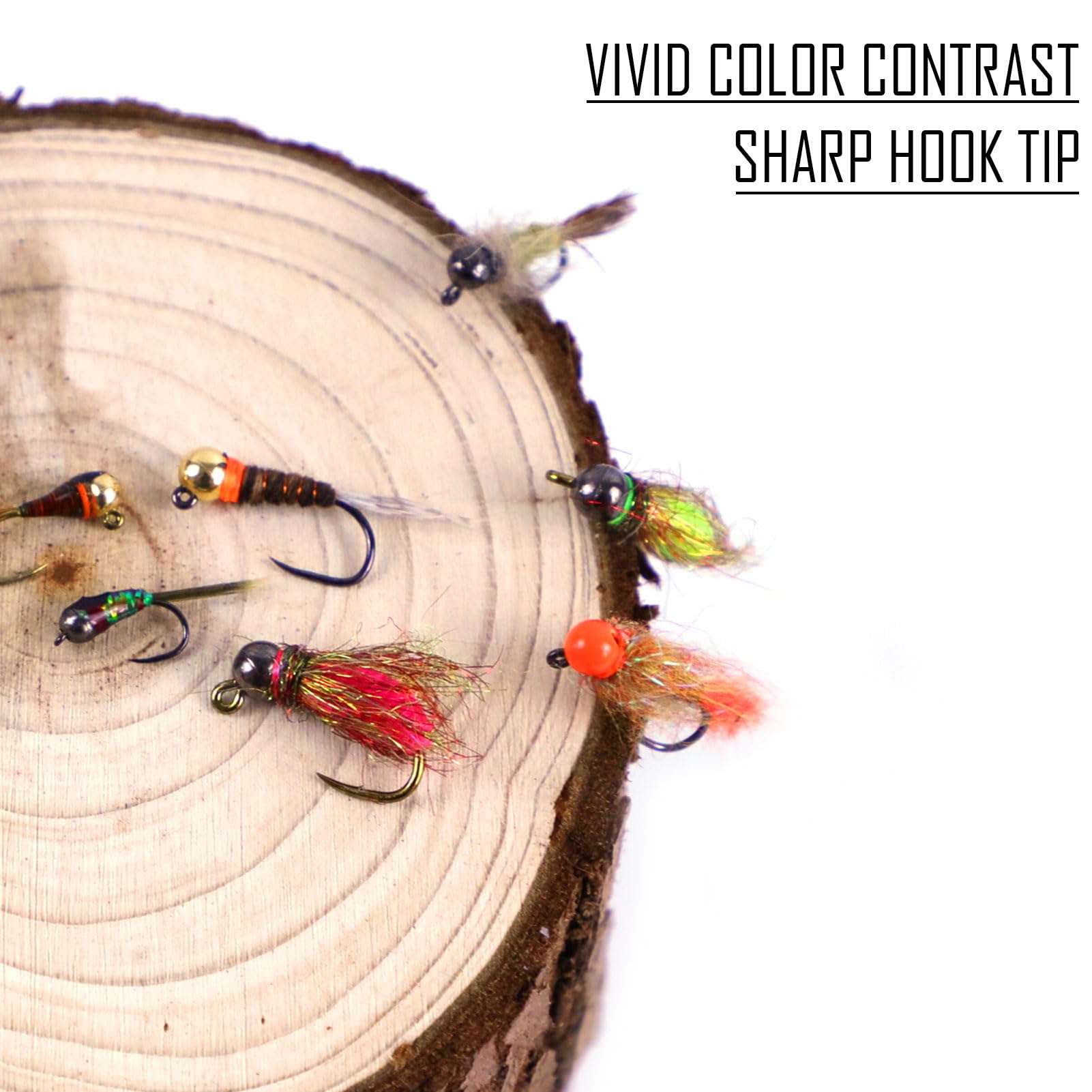 Fly Fishing Flies Kit, 8Pcs Dry Wet Flies Nymphs Streamers Copper John Hand-Tied Fly Fishing Lures Assortment Kit for Bass Trout Steelhead Salmon