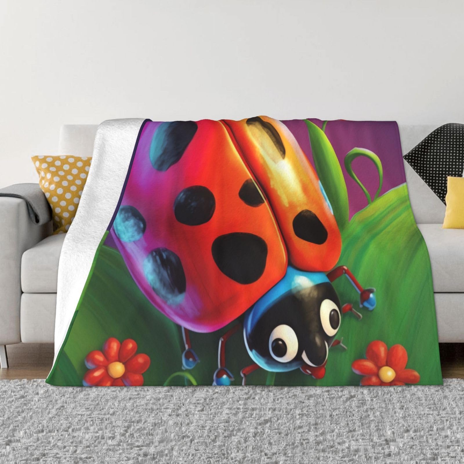 Couverture en flanelle coccinelle ultra douce contre les nuits fraîches