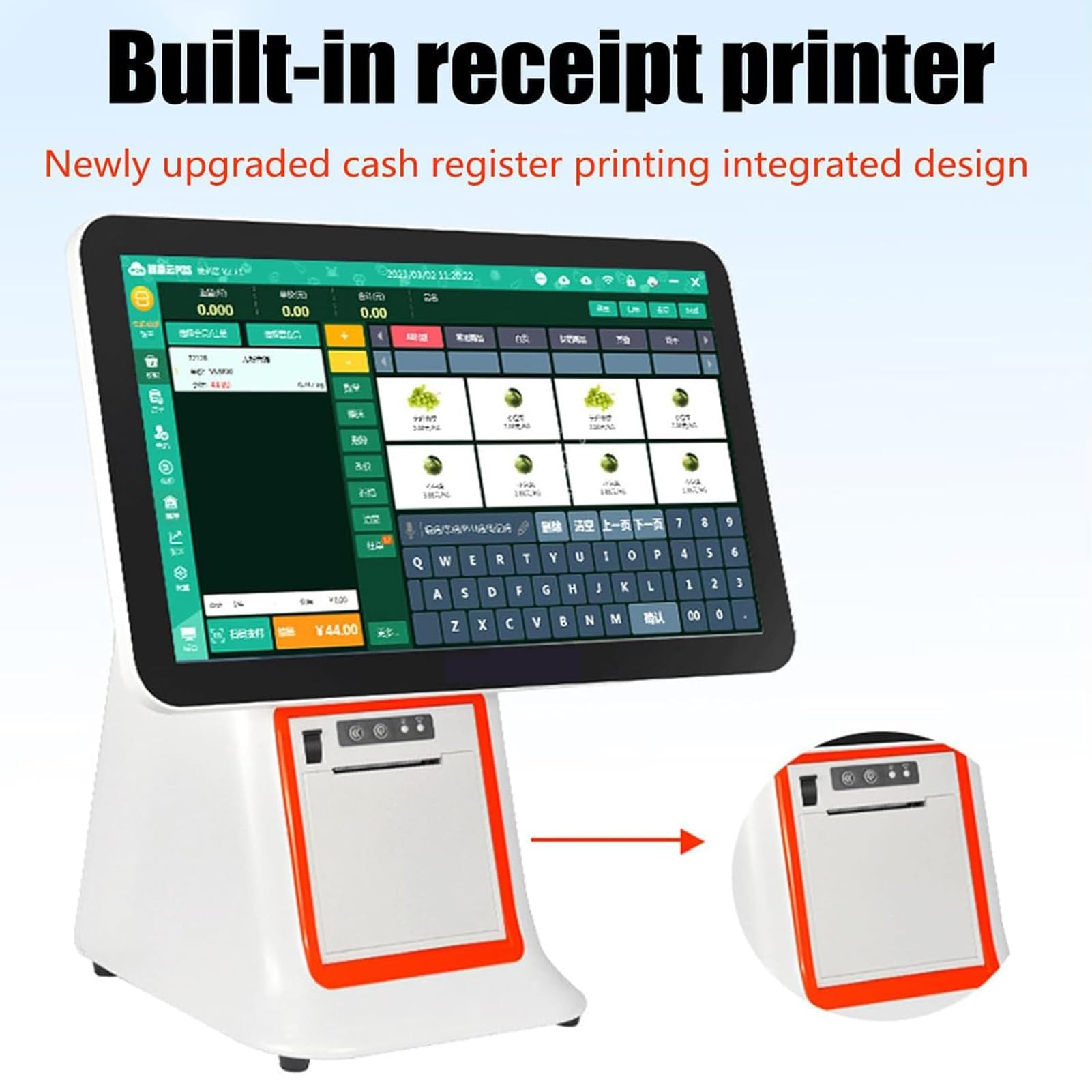 Caja Registradora Tpv De Pantalla TáCtil Hd Android 15,6 Pulgadas, Caja Registradora De Pantalla TáCtil, Ssd 128 Gb, Memoria 8 Gb, Impresora TéRmica, Para PequeñAs Empresas, Retail Y Restaurante