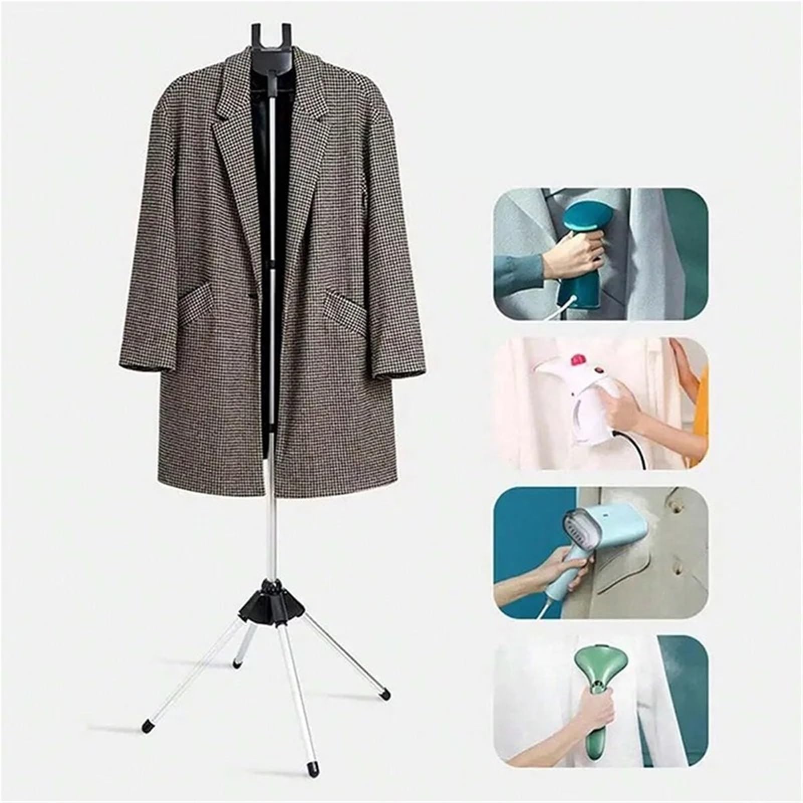 Supporto for ASSE da Stiro Supporto for Stiratura Regolabile for Stiratura Verticale telescopico Staffa da Stiro Portatile in Piedi per La Lavanderia(Grey)