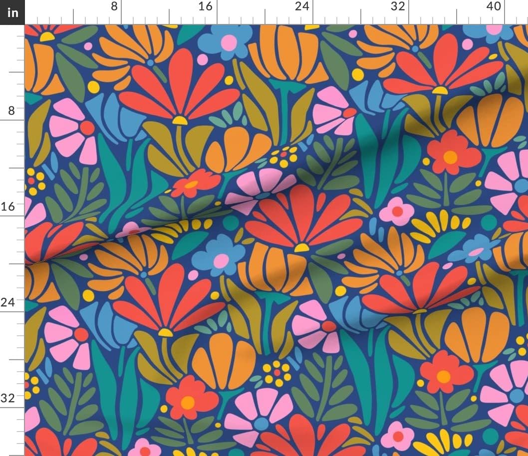 Spoonflower Fabric - Retro Modern Bold Colorful Graphic Large Scale Scandinavian Printed on Petal Signature Cotton Fabric by The Yard - Sewing Quilting Apparel Crafts Decor