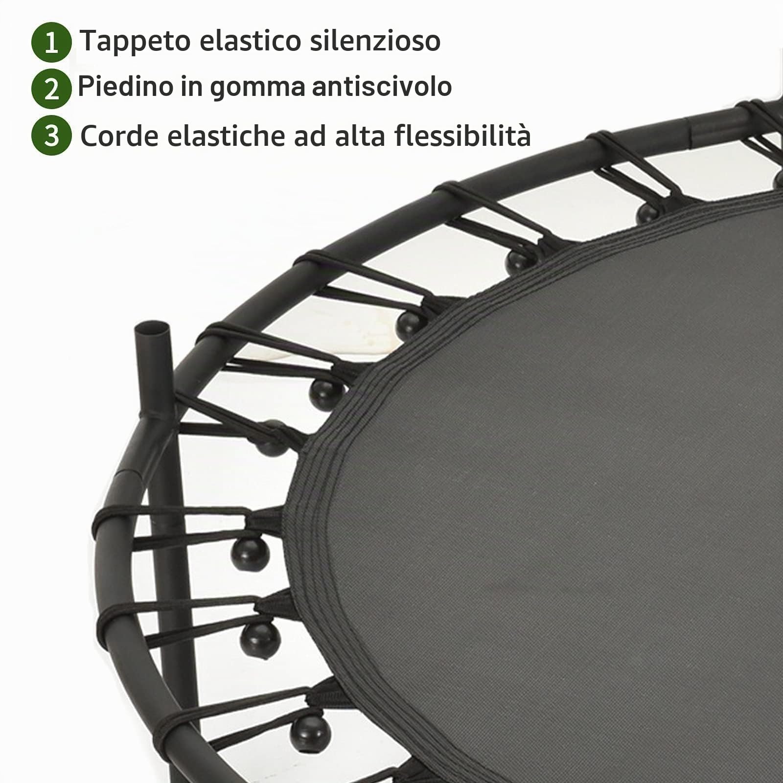 Trampolino Elastico Per Bambini Tappeto Elastico Diametro 140Cm Piccolo Pieghevole Da Esterno Da Giardino Interno Casa Per Saltare Gioco Con Asta Per Gym 2 3 4 6 10 Anni