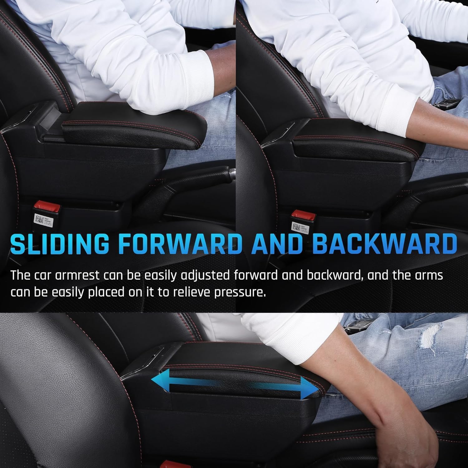 YJYWZH Car Armrest Box for Renault Dacia Logan 2006-2019 Accessories Center Console Armrest Storage Box with 4 USB Port Double-Layer Arm Rest Seat Center Storage with Cup Holder