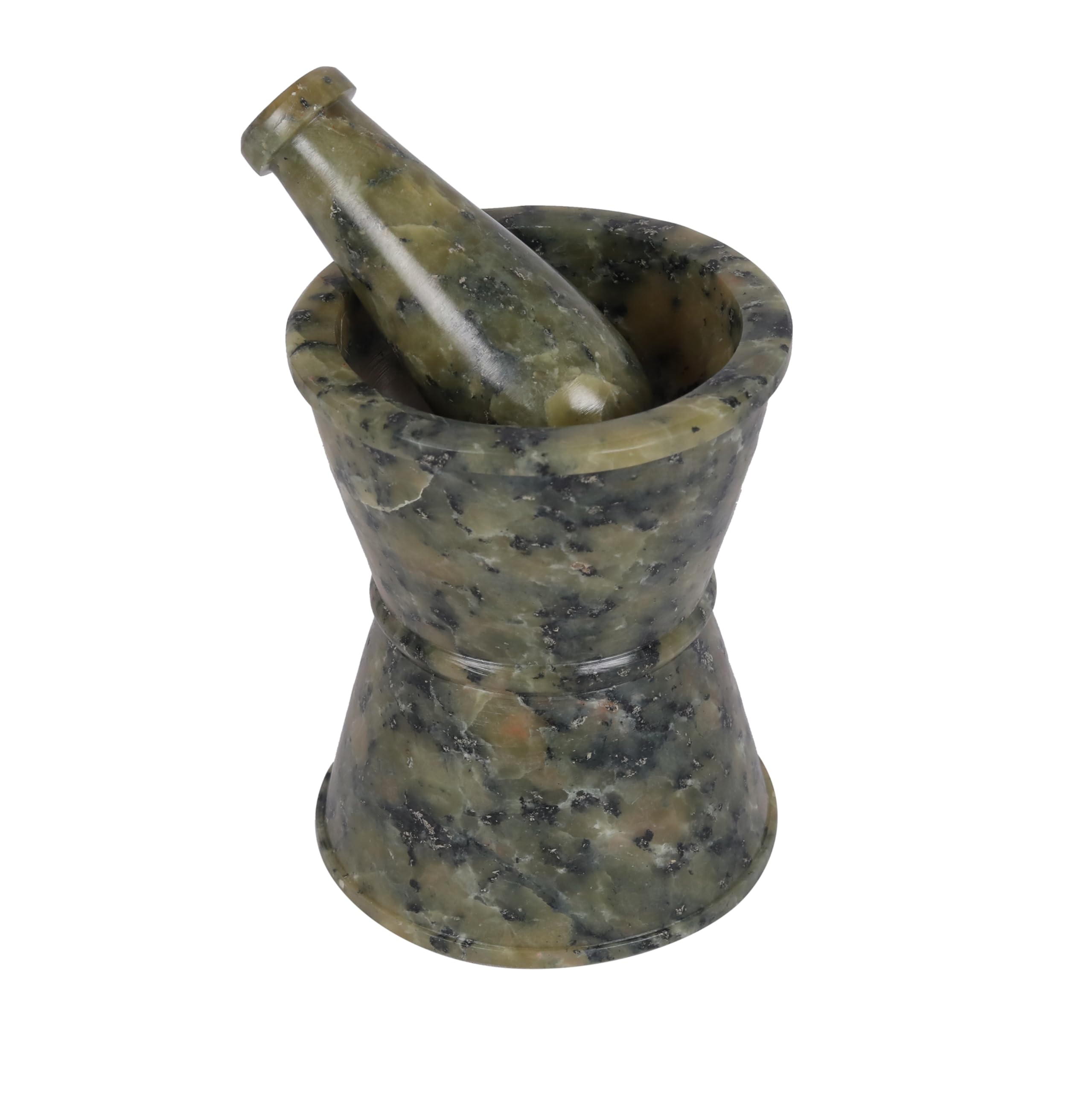 Divit Shilp Mortar and Pestle, Made of Heavy Duty Polished Hard Stone, Natural Stone Grinder for Spices Pastes, Herbs