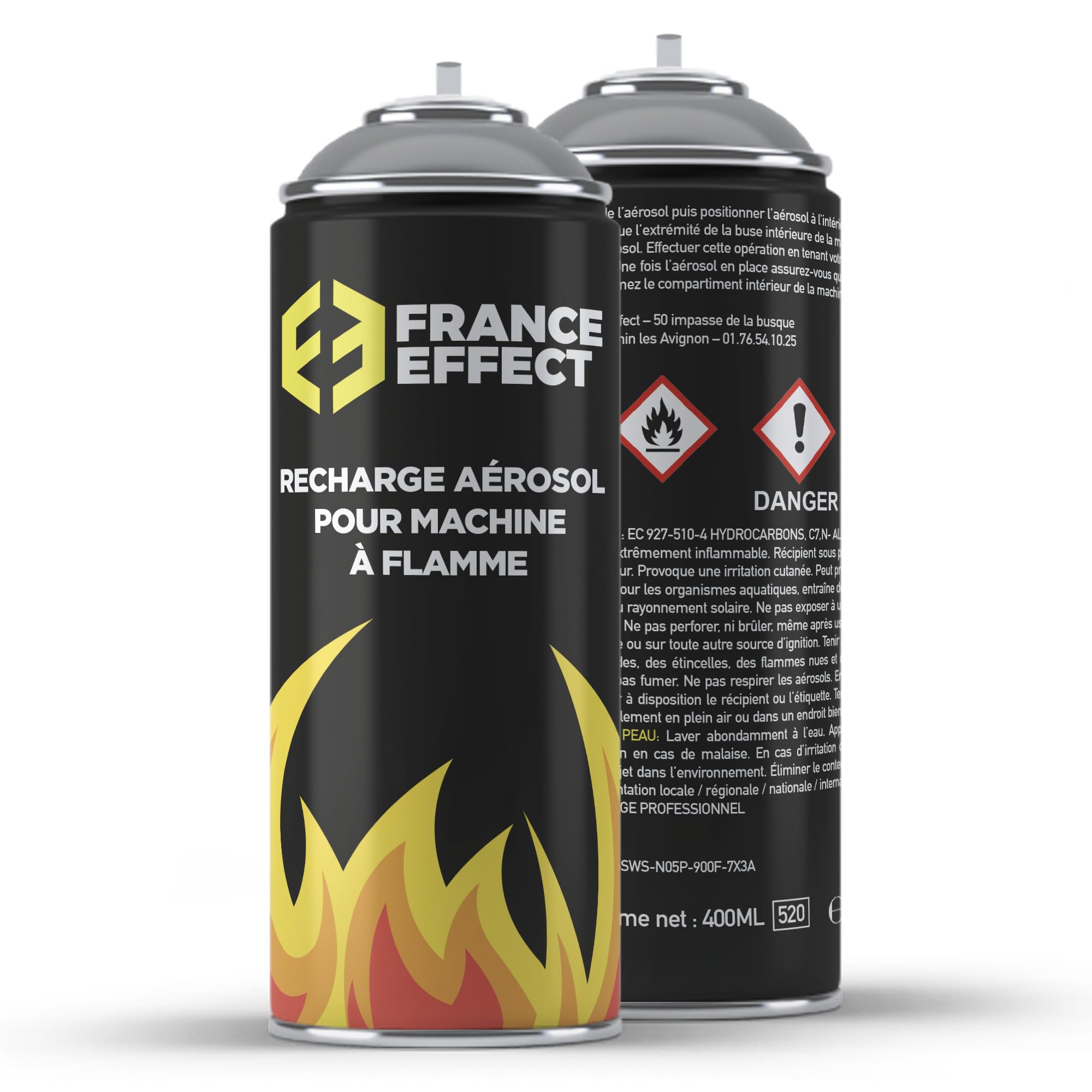 France Effect 4 Recharges Flamme Dragon Effect Dragon Tower III 400ml Recharge projecteur flammes puissantes sans résidu