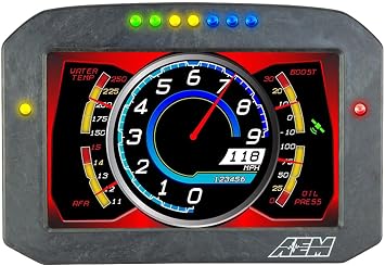 AEM 30-5703F CD-7FLG Carbon Logging & GPS-Enabled Flat Panel Digital Dash Display