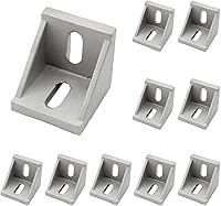 Vista 18 de Paquete de 10 soportes de esquina de perfil de aluminio, cierre de junta de ángulo recto en forma de L, conector para perfil de extrusión