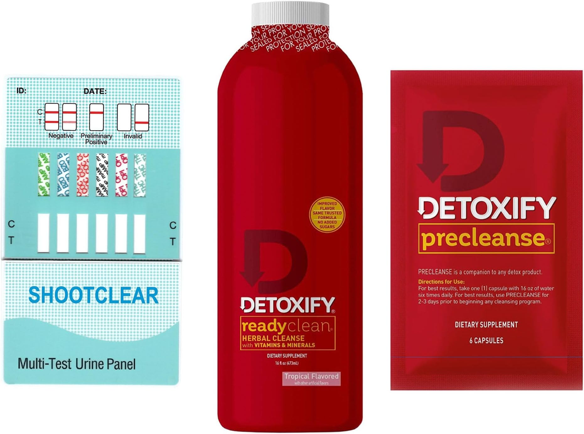 Shootclhear® - Detoxify® readyclean® Detox Drink, Herbal Precleanse® Pills, 6 Panel Test, Detox and Quick Flush of Your Body-Fast Professional Formulated Cleanse
