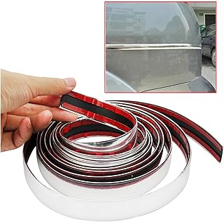 KaberTrade Chrome Trim Strip for Car Body Door Side Roof Decoration Sticker Car Decoration Trim Exterior Protection (3m Length 3cm Width) - KaberTrade