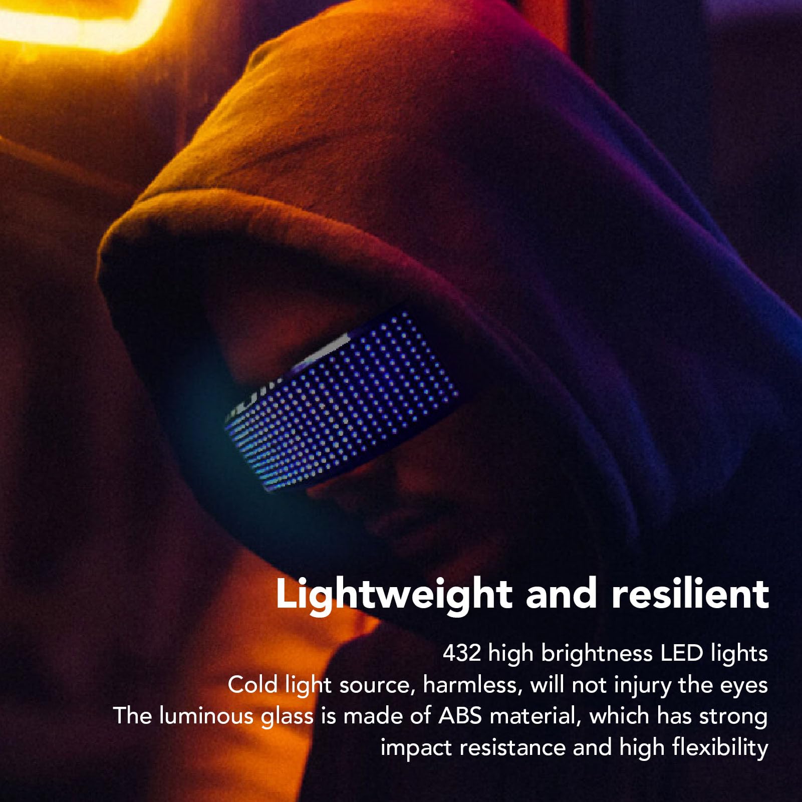 YDuupxe LED Glasses for Adults, Customizable Sound Reactive Lighting Party Favor Glasses