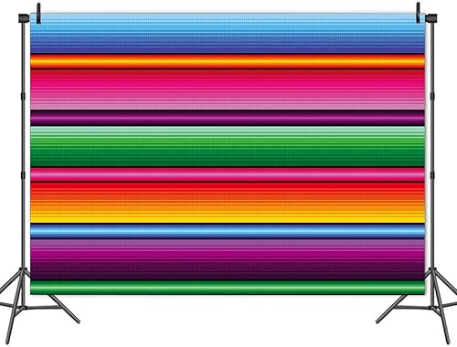Miniatura 3 de Fondo de fotografía temática de fiesta de color de 7 x 5 pies, rayas mexicanas, mesa de postre para decoración de fondo para niños, baby shower,