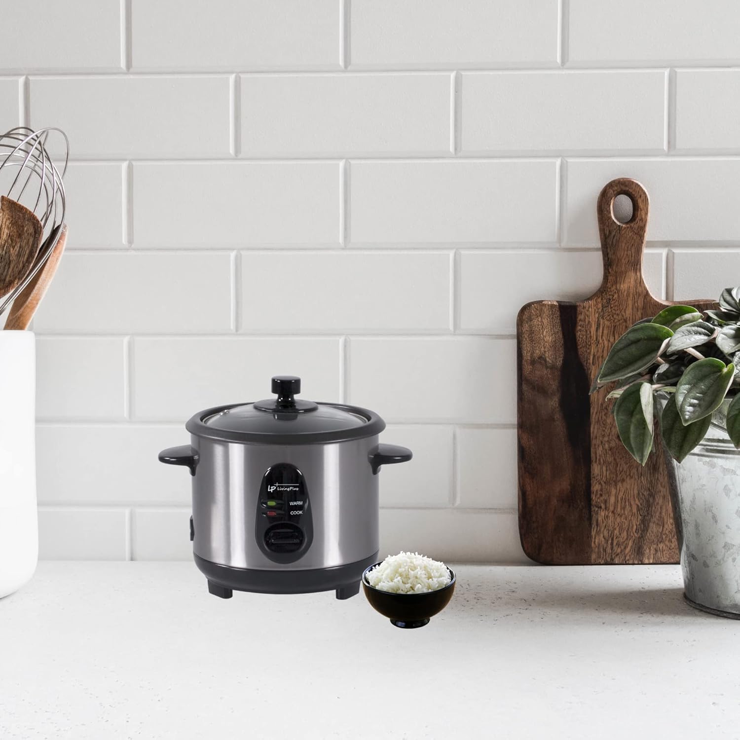 Electric Rice Cooker, Non Stick Coating, One Touch Button (0.6L/3Cup)