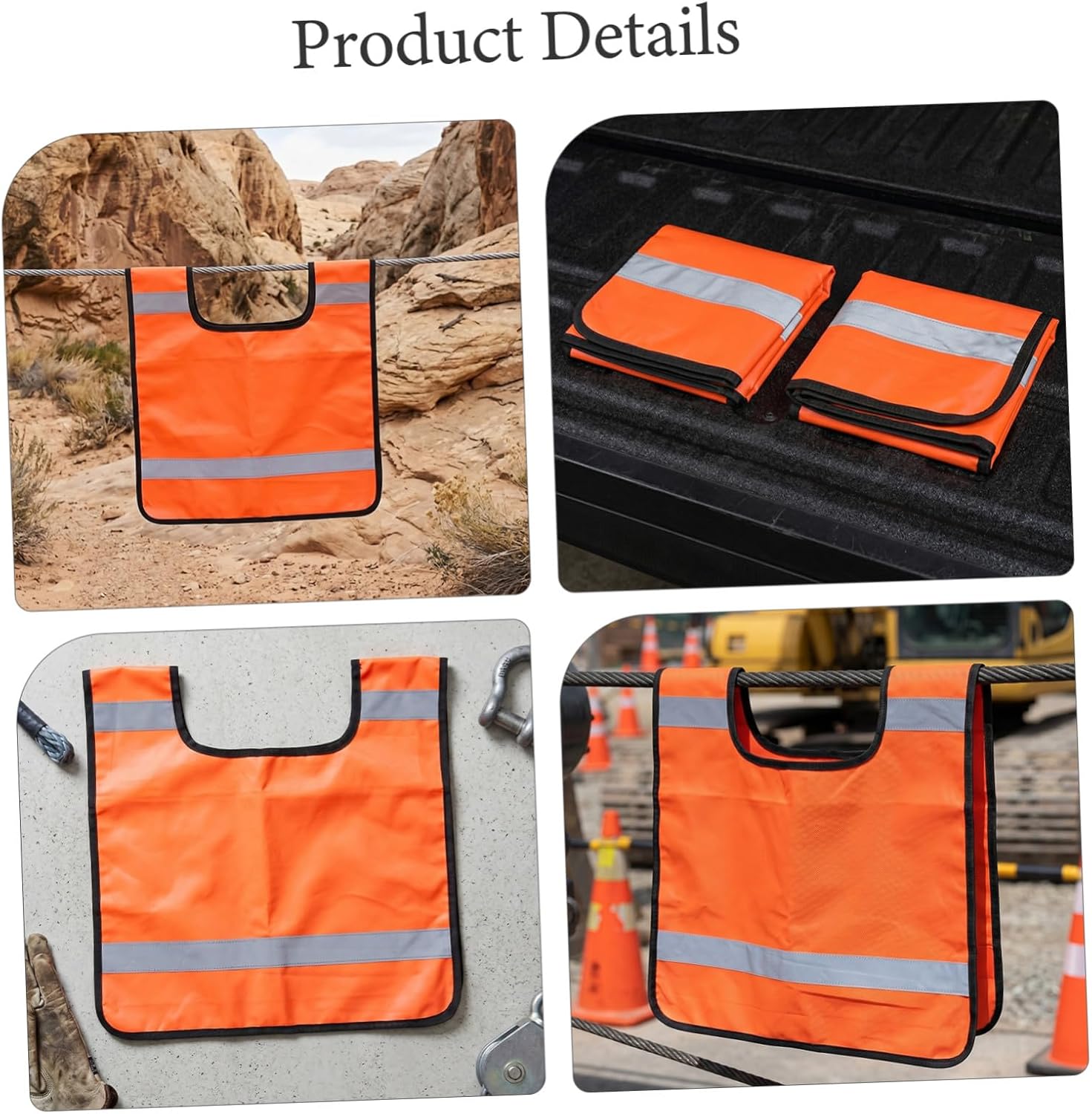 Garneck Winch Damper Blanket with Pocket 2pcs Heavy Duty Damper for Off-road Vehicle Safety Rope Shock Absorber Cushion