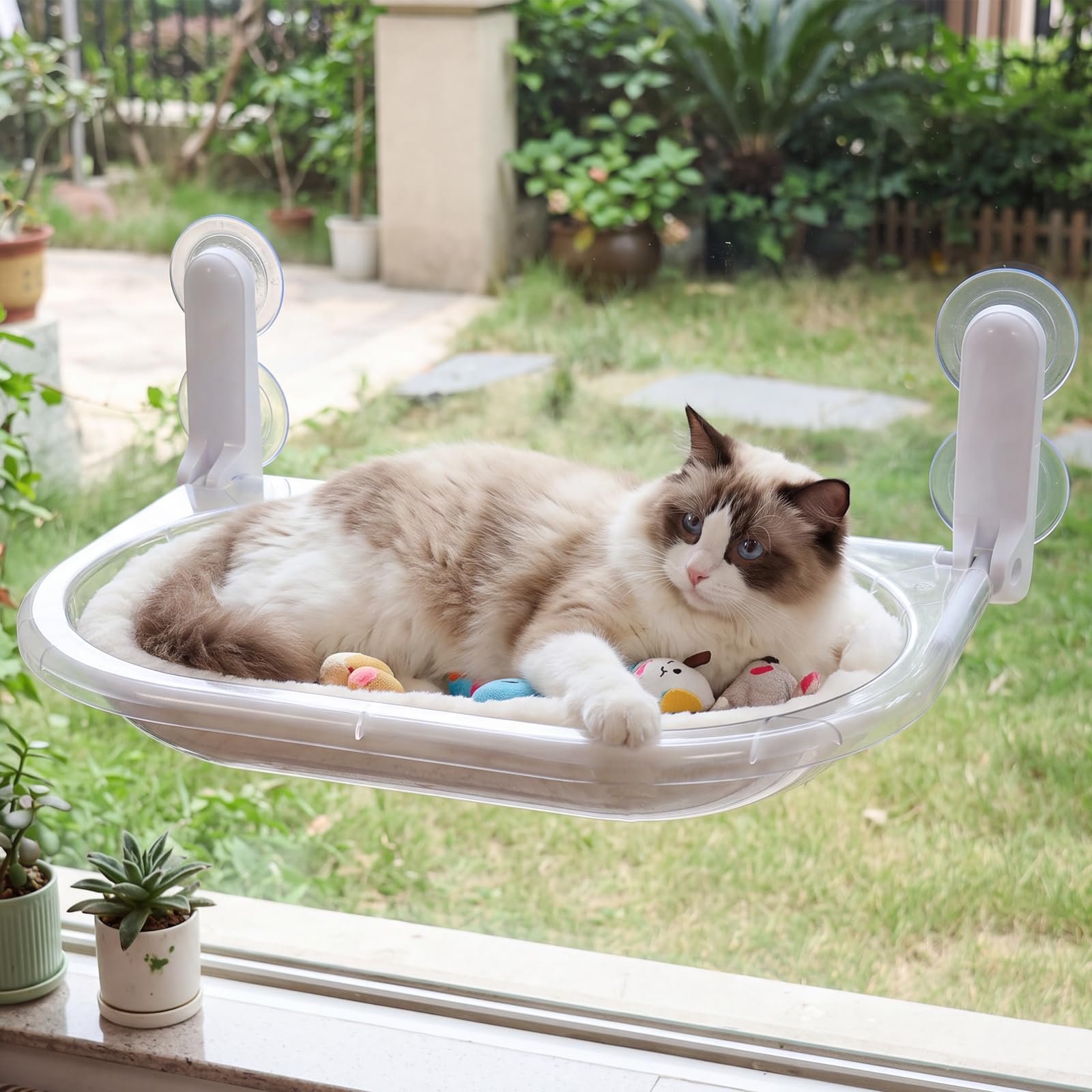EDAGNY Perchoir Chat Transparent, Hamac-Lit Capsule Spatiale Solarium 10kg