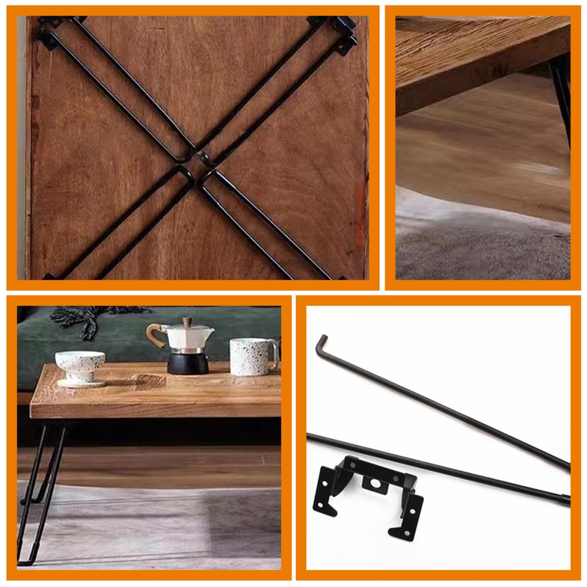 Alipis Klappbare Haarnadel Tischbeine 250mm aus Robustem Eisen Faltbare Schreibtisch und Couchtischbeine mit Glatter Oberfläche Platzsparend und Rostfrei
