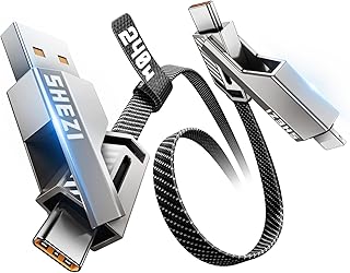 [One is Enough] 4-in-1 Compatible with USB C to Lightning Cable, 240W High-Speed Charging & Fast Data Transfer,CarPlay & Android Auto Support Multi Charger Cord Combo for iPhone/S…