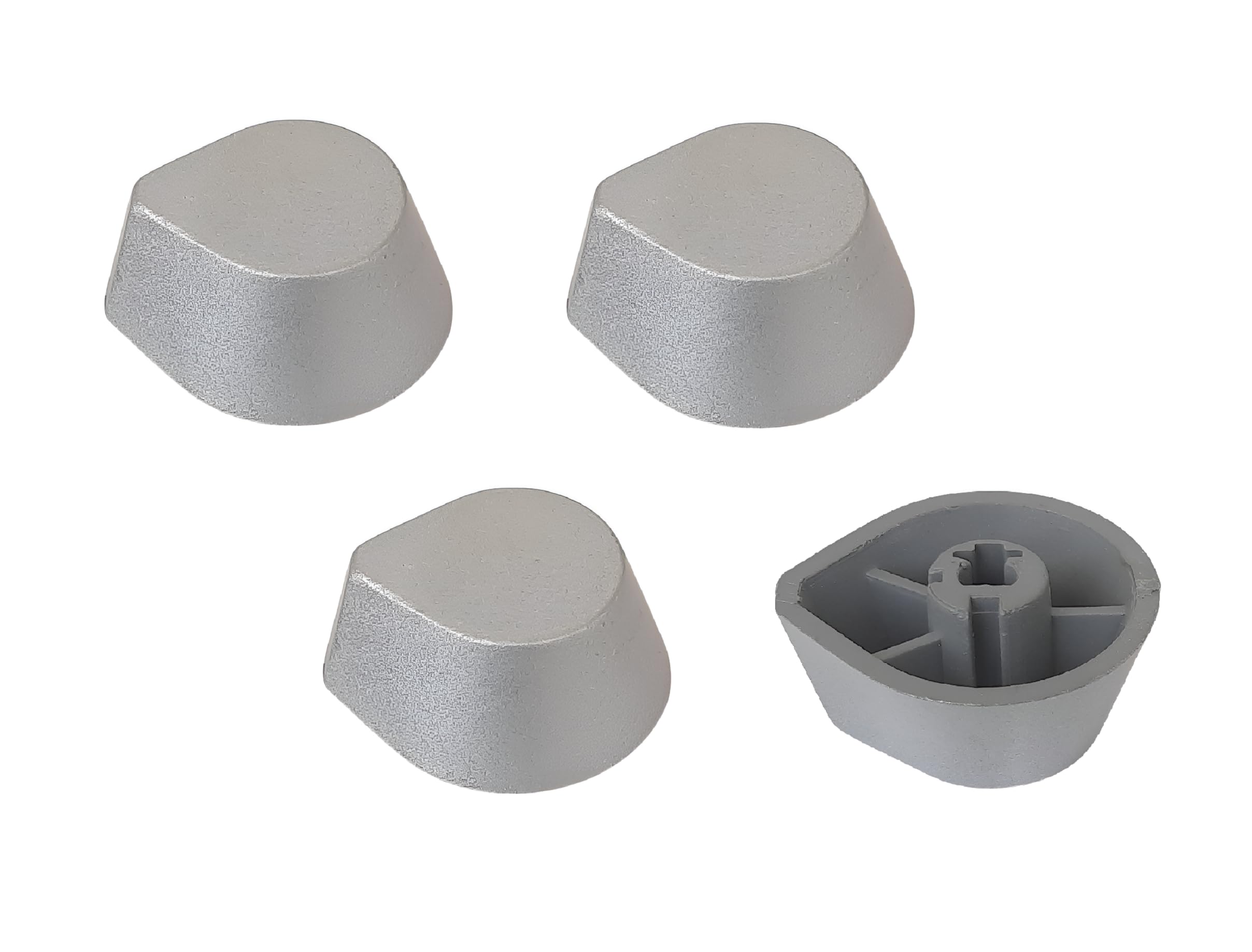 AJS spares- 4pc, Built in HOB CookTop Gas Stove Oven On-Off Knobs with 6mm D-Hole || Not Suitable for 9mm D-Hole Stoves || Gas Stove Replacement Parts & Accessories (Droplet Shaped__ Silver)-image-20