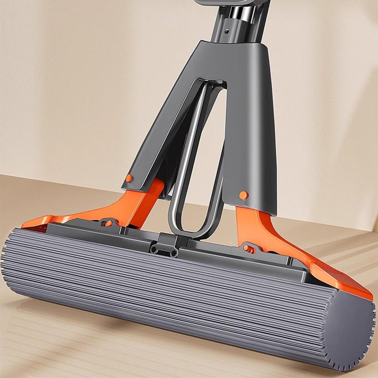Fregona de esponja, autocentrifugadora con cabezal reemplazable | para suelo duro, cocina, cuarto de baño, sala de estar, garaje, dormitorio y comercial