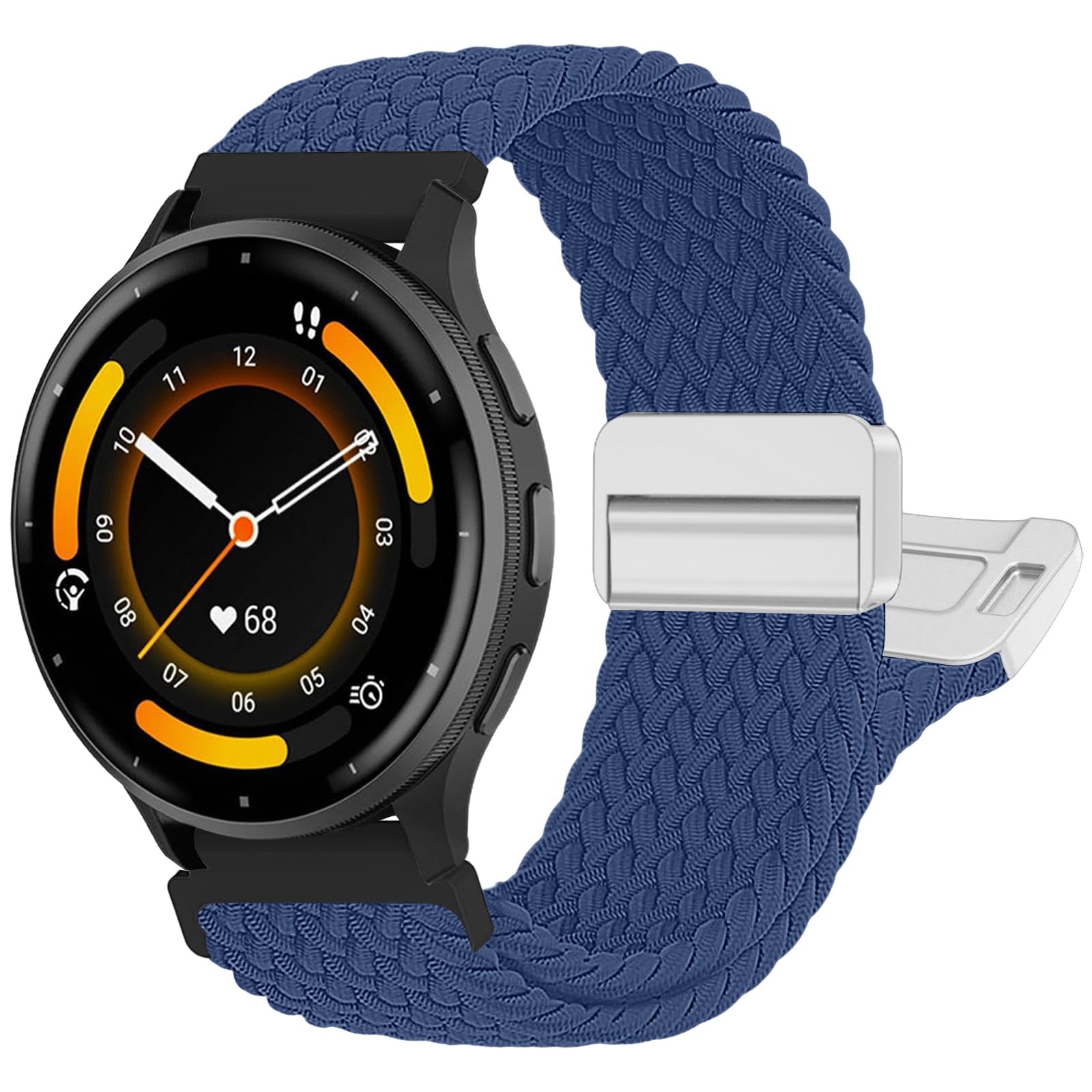 chinbersky Geflochten Armband Kompatibel mit Garmin Vivoactive 5/4/3/Venu/Venu Sq/Venu2 Plus/Forerunner 165/55/245/645/965/955/945/265, 20mm 22mm Magnet Verschluss Stoff Nylon Band für Garmin Armband
