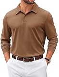 Men's Polo Shirts 2025 Long Sleeve Casual Golf Shirts Light Weight Moisture Wicking Pullover Shirts