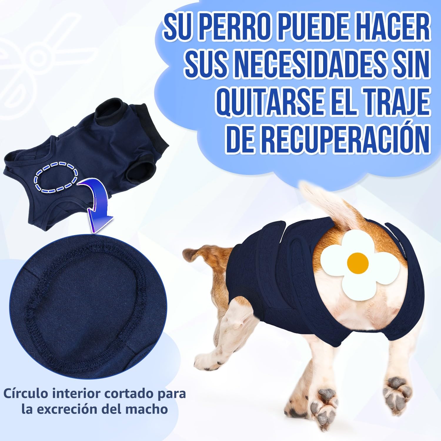 SlowTon Traje de recuperación de cirugía para Perros - Alternativa de Collar en Forma de Cono para Perros después de la cirugía con Cremallera, Camisa de recuperación Profesional para Mascotas