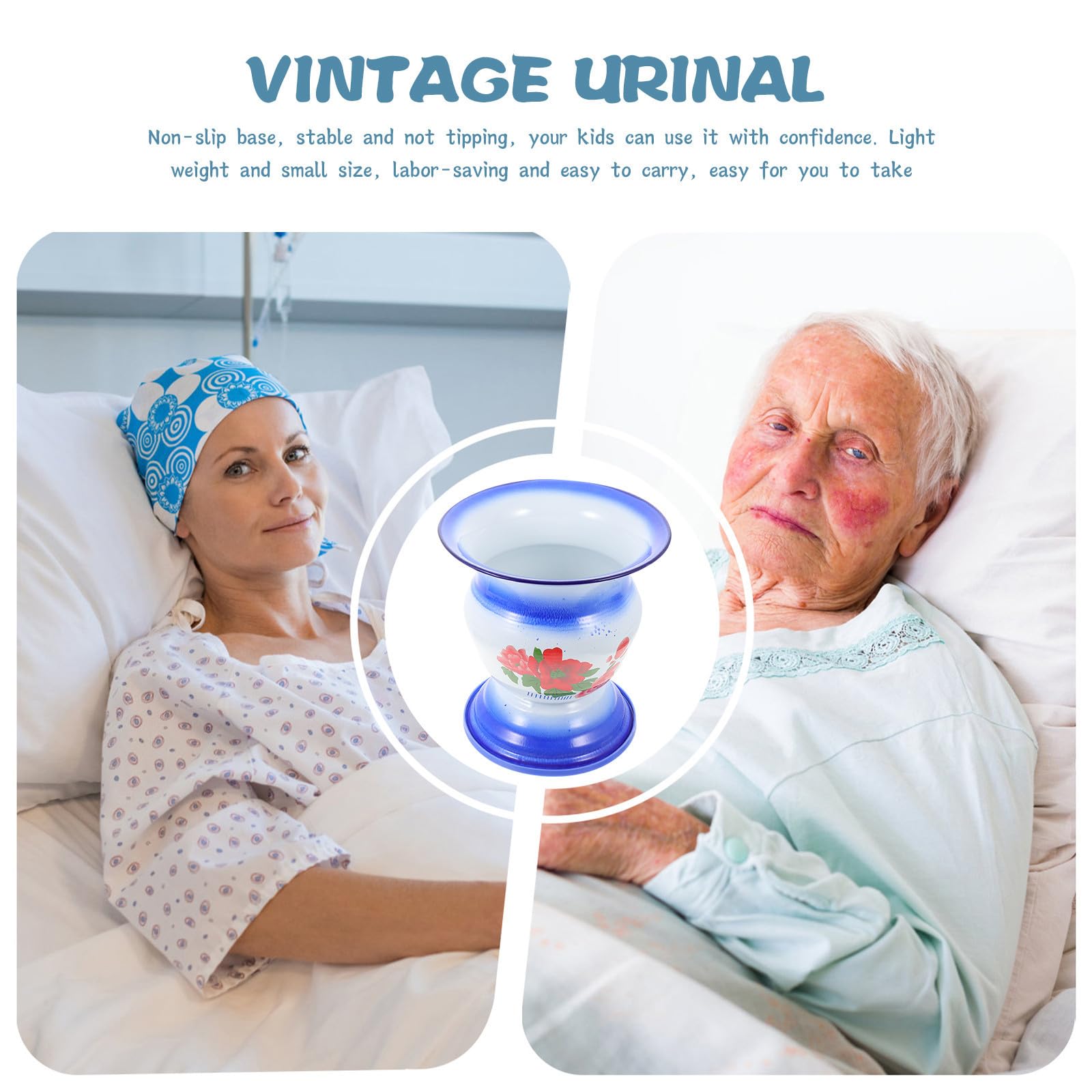 Escupidera Creativa para Orinal Vintage de Hierro Azul, Resistente y Fácil de Limpiar, Adecuado Hogar Varios estilos