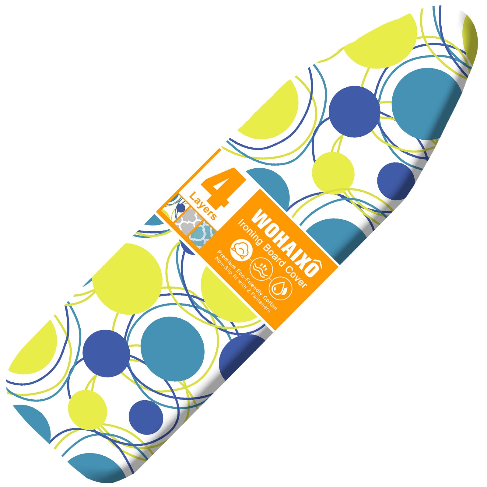 Funda y almohadilla para tabla de planchar, tamaño estándar de 15 x 54 pulgadas, cubierta de repuesto para tabla de hierro, 4 capas extra gruesas que resiste quemaduras y manchas con borde elástico y
