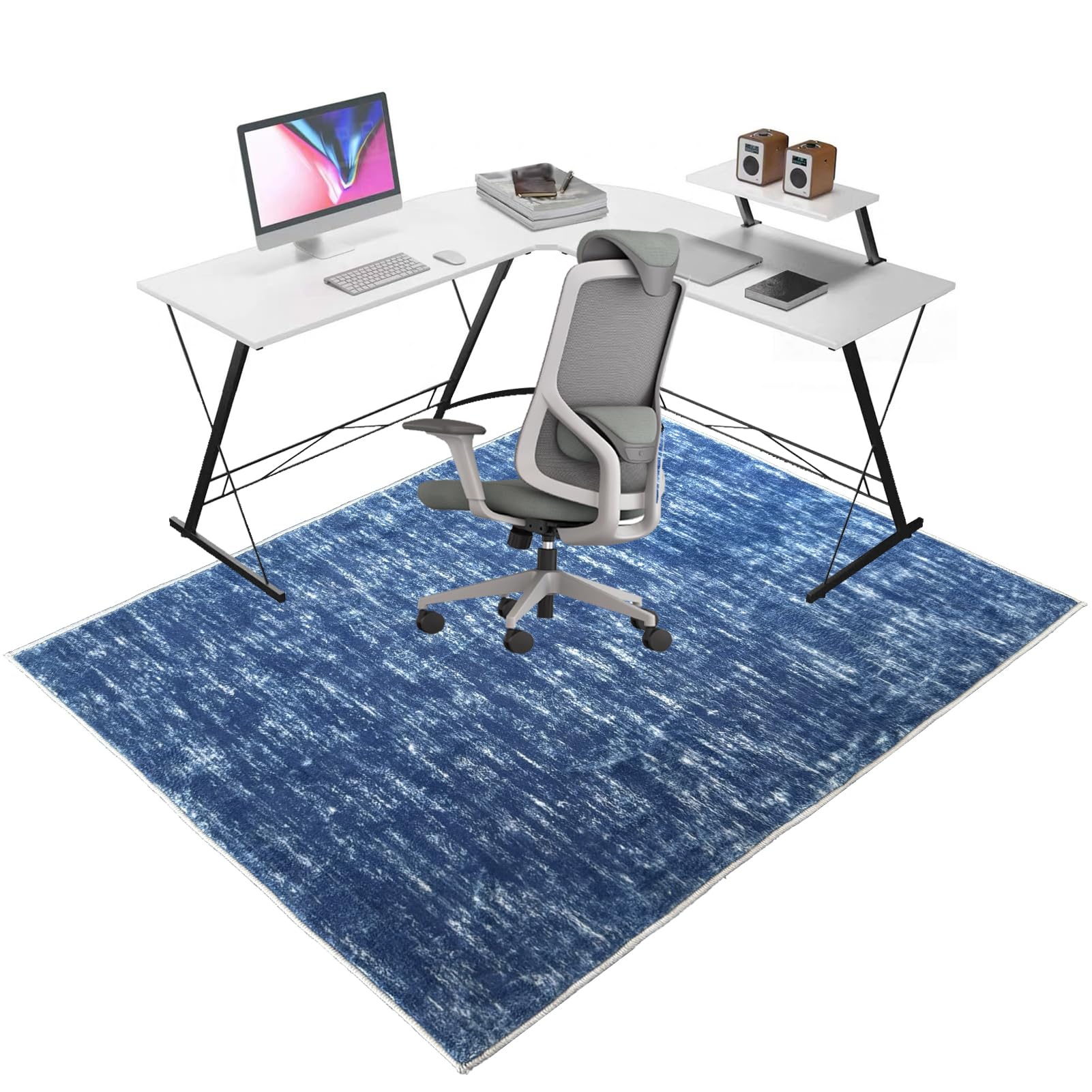 Desk Chair Mat for Carpeted Floors, Heavy Duty Office Gaming Chair Mats for Carpeted and Hardwood Floor, Office Chair Rug Protector for Rolling Chair, Non slip Floor Protection Mat 90 x 140 cm